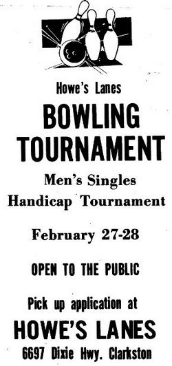Cherry Hill Lanes North (Howes Lanes) - Old Ad
